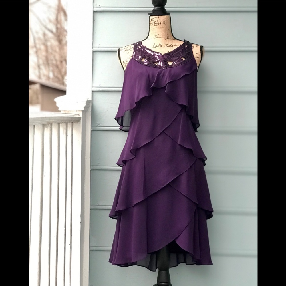 SL Fashions purple formal dress with sequins